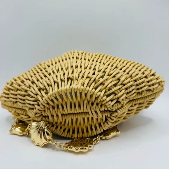 Tommy Bahama TikTok Viral Wicker Clam Shell Purse New With Tags WW0001 - Picture 5 of 11
